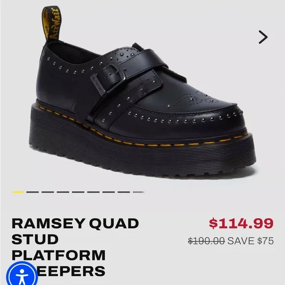 靴 Dr.Marten RamseyQuadStud Ramsey Quad Stud Platform Creepers in Black | Dr. Martens